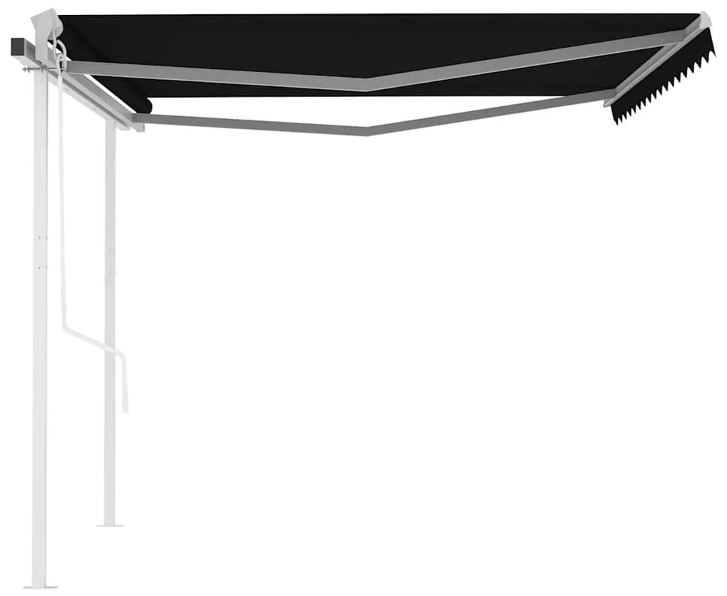 Toldo retrátil automático com postes 4,5x3 m antracite