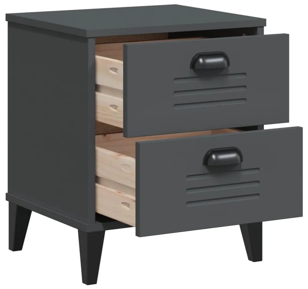 Mesa de cabeceira VIKEN derivados de madeira cinzento antracite
