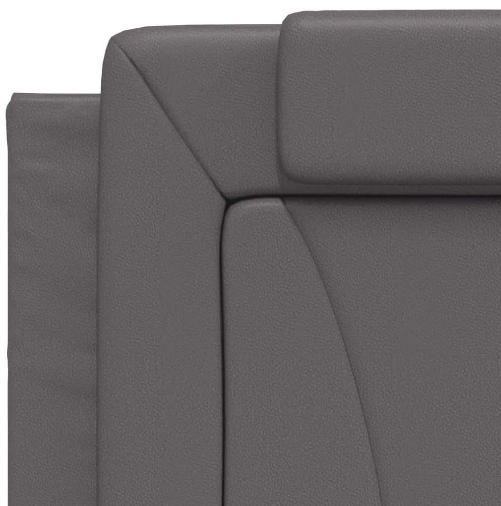 Almofadão de cabeceira 80 cm couro artificial cinzento