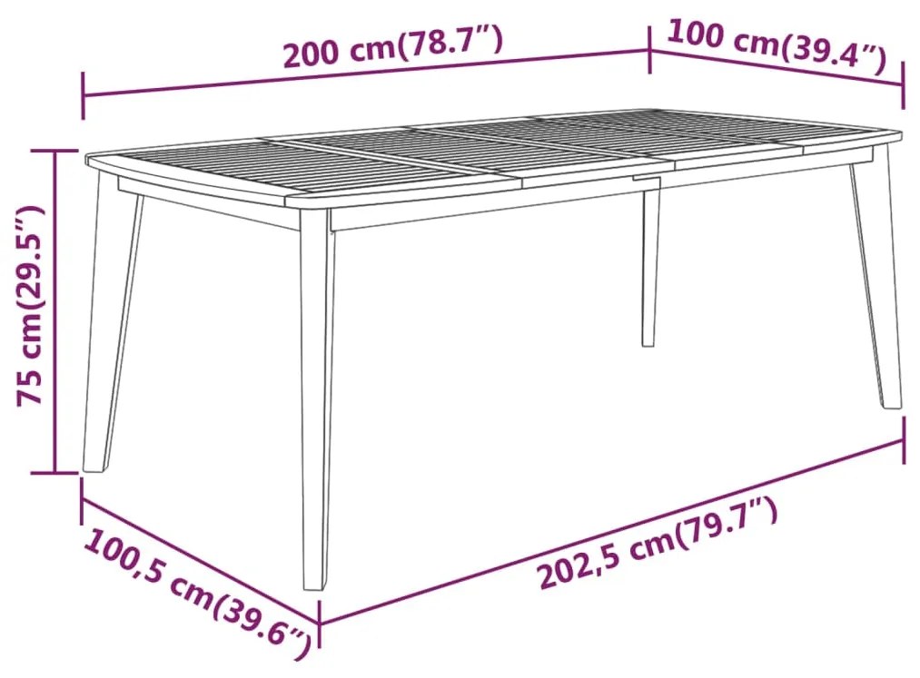 9 pcs conjunto de jantar para jardim madeira de acácia maciça