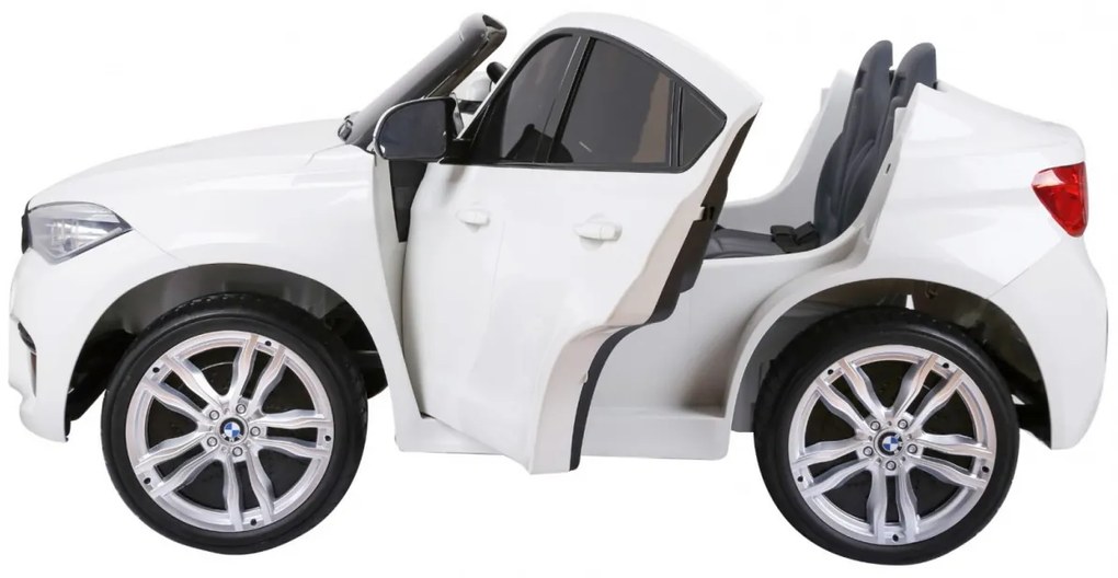 Carro elétrico para Crianças 2 Lugares BMW X6M XXL 12V Rodas Espuma EVA, Assento couro ecológico Branco