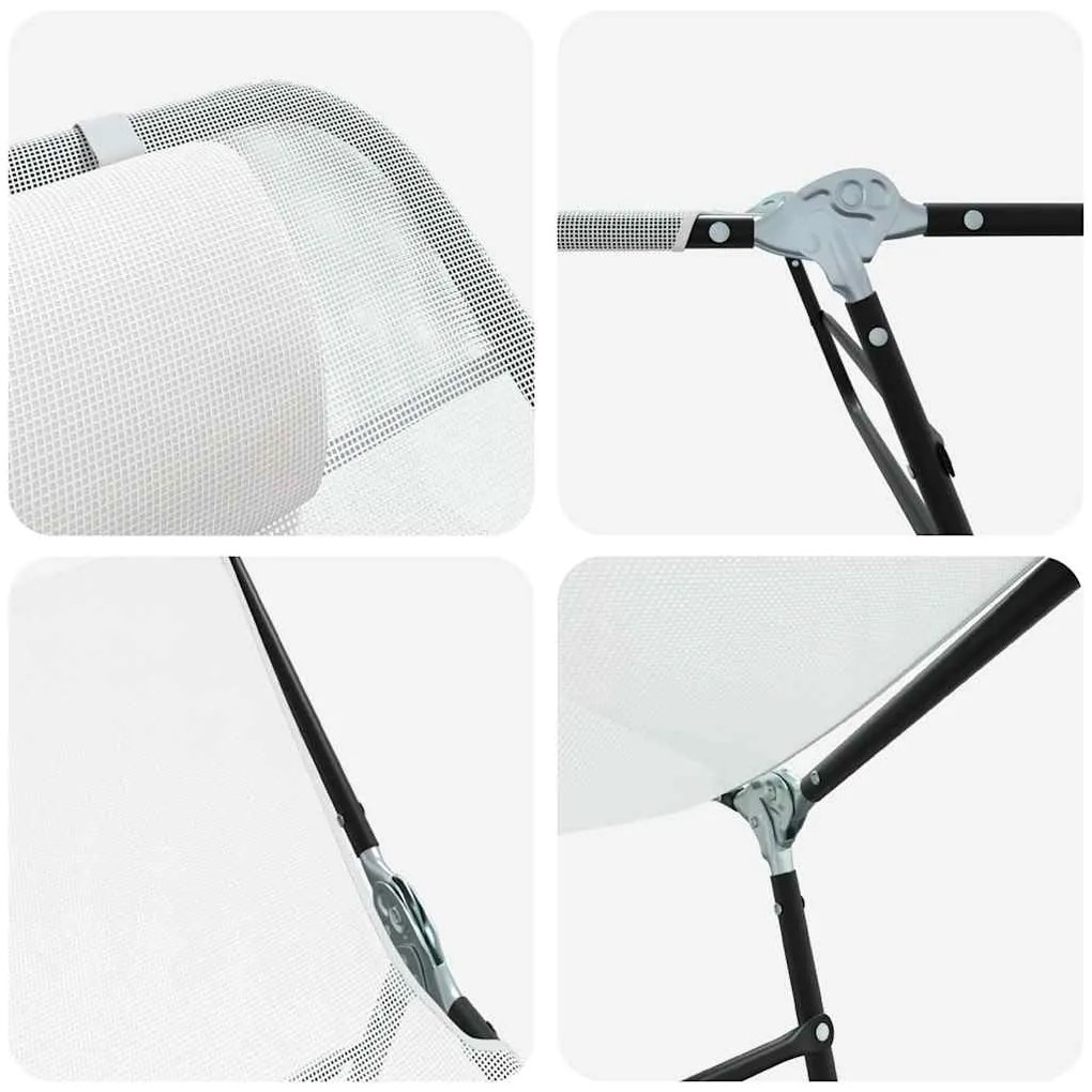 Espreguiçadeiras 2 pcs com Cabeceira Creme Textilene