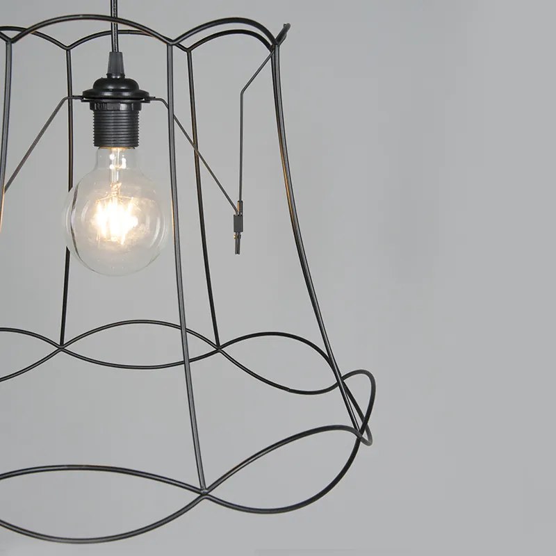 Candeeiro de suspensão retro preto 45 cm - Granny Frame Retro