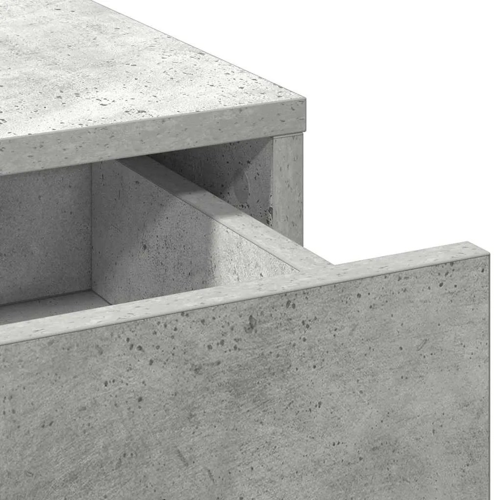 Mesa de Maquiagem vidaXL com Luzes LED Cinza Concreto 78,5x41x135 cm