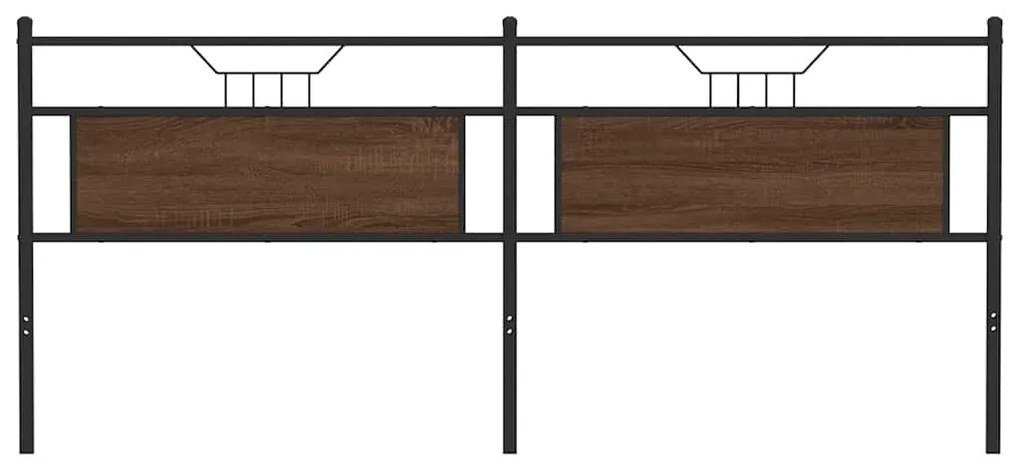 Cabeceira de cama 193cm derivados madeira/aço carvalho castanho