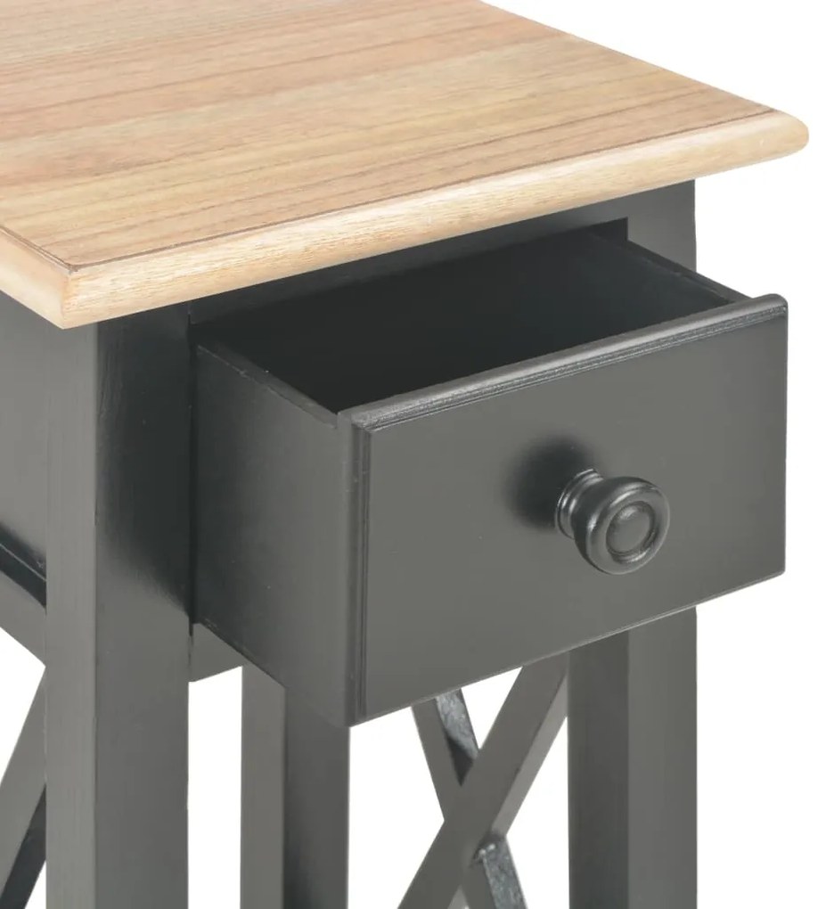 Mesa lateral 27x27x65,5 cm madeira preto