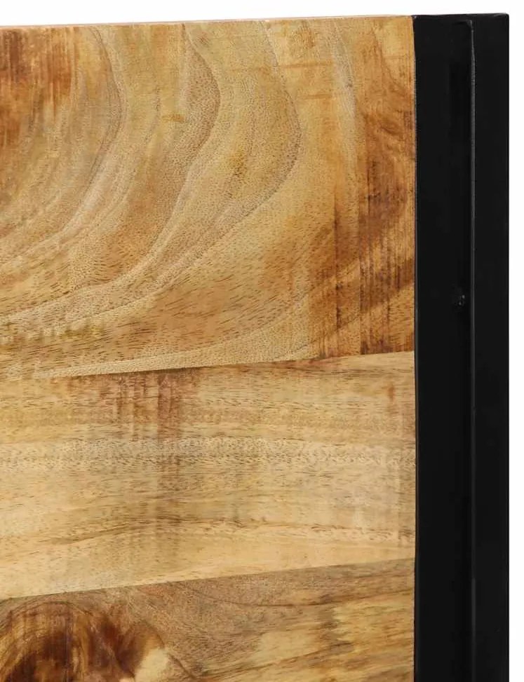 Cabeceira de cama 120 cm madeira de mangueira maciça e ferro