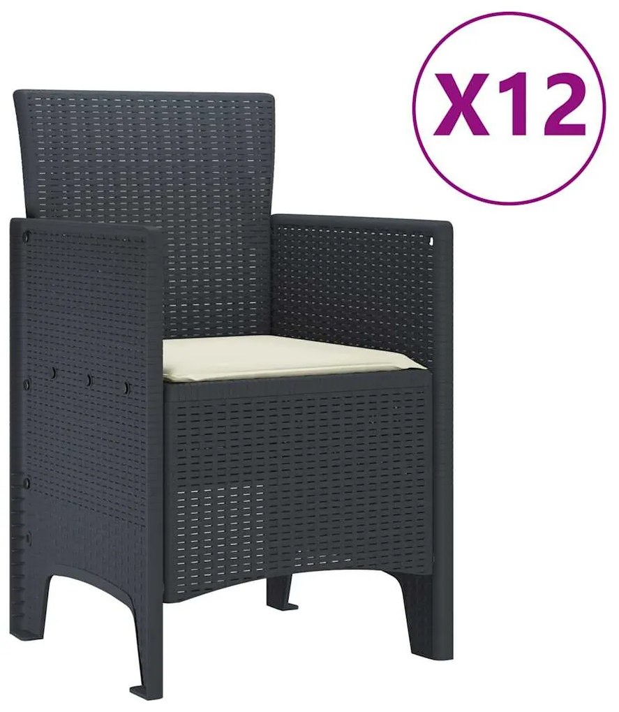 Conjunto de Jantar para Jardim 13 pcs Antracite Largo