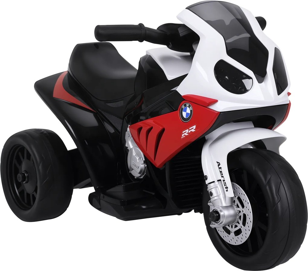 Mota Elétrica BMW para Crianças entre 18-36 Meses 6V com Faróis Música e Velocidade Máx. de 2,5 km/h 66x37x44 cm Vermelho