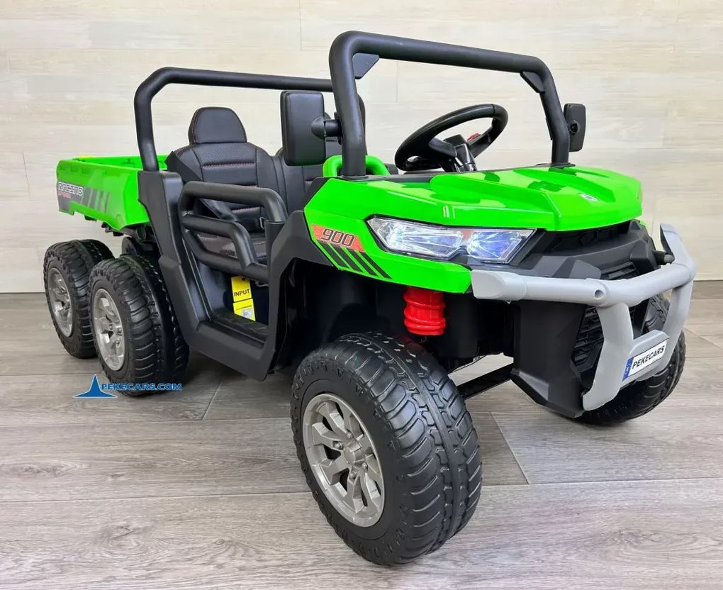 Carro elétrico para crianças Todo terreno Pick-up Racing 24V 2.4G, Rodas Borracha, Assento Couro sintético Verde