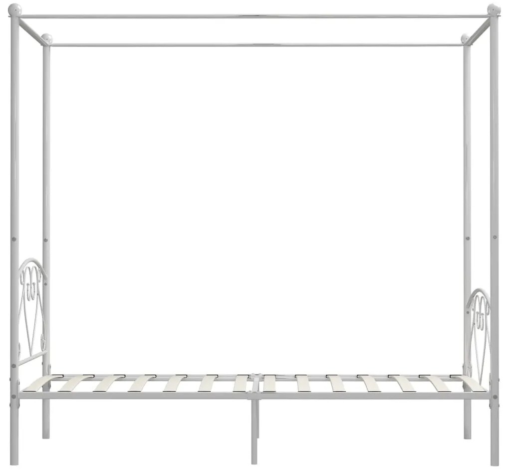 Estrutura de cama com dossel metal 120x200 cm branco