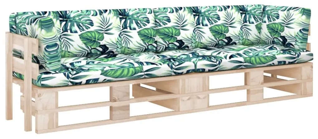 vidaXL Sofá de paletes 2 lugares com almofadões pinho impregnado