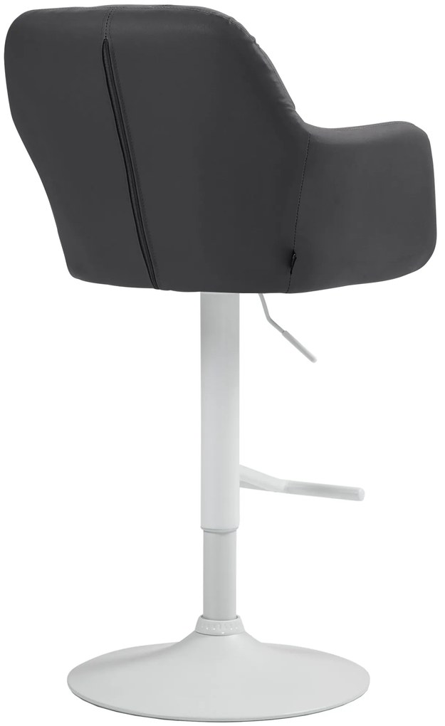 Banco de bar Natoma em couro sintético com estrutura branca 97-118 x 57 x 59 cm Preto