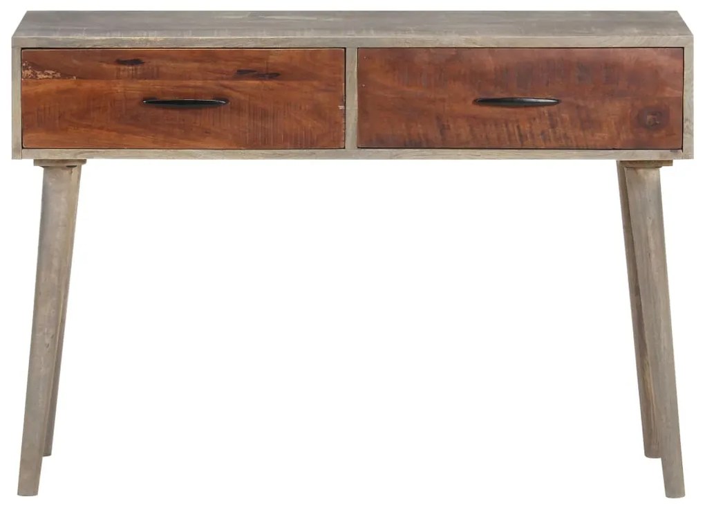 Mesa consola 110x35x75 cm mangueira maciça áspera cinzento