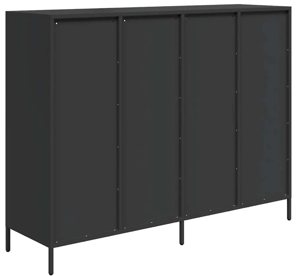 Aparador 135x39x103,5 cm aço laminado a frio preto