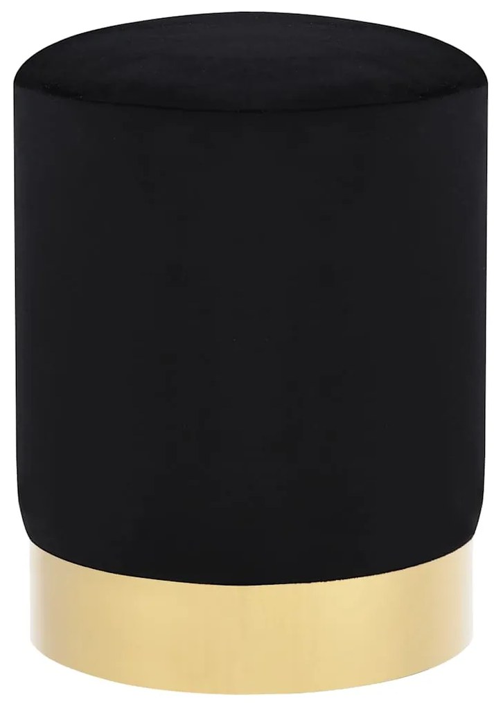 Banco 28 x 36 cm veludo preto e dourado