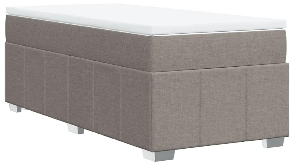 Cama com molas/colchão 90x200 cm tecido castanho-acinzentado