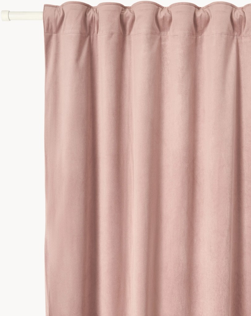 Cortinas em veludo com bloqueio de luz multi-banda Rush, conjunto de 2, L 135 cm