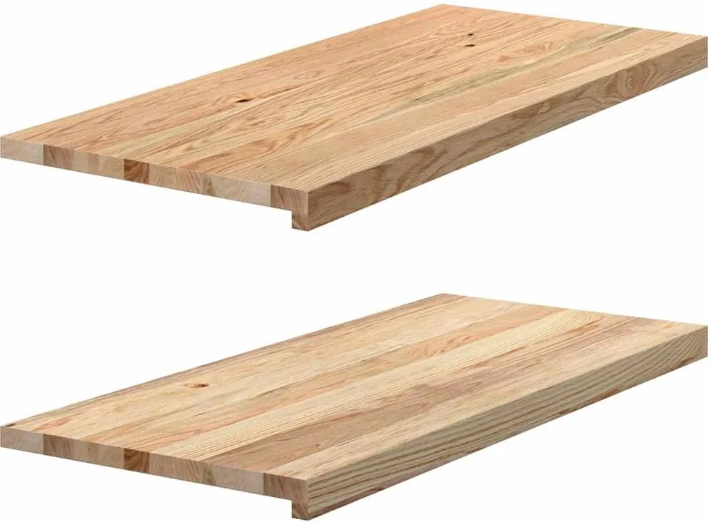 vidaXL Soleiras da janela 2 pcs 90x40x2 cm carvalho maciço não tratado