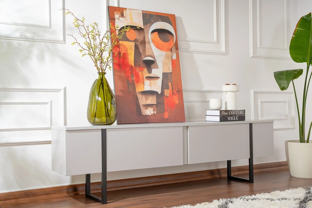 Móvel para TV Serenity - Cinza Preto - 180x50x29,5 cm