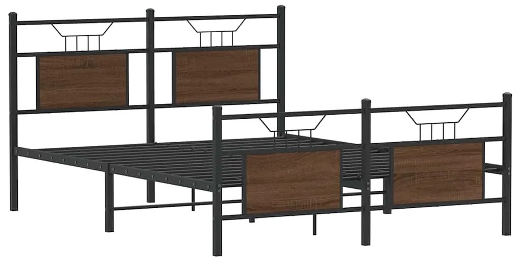 Estrutura cama s/ colchão derivados madeira carvalho castanho