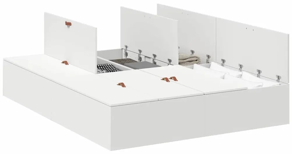 Estrutura de cama storage branca 150x200 cm