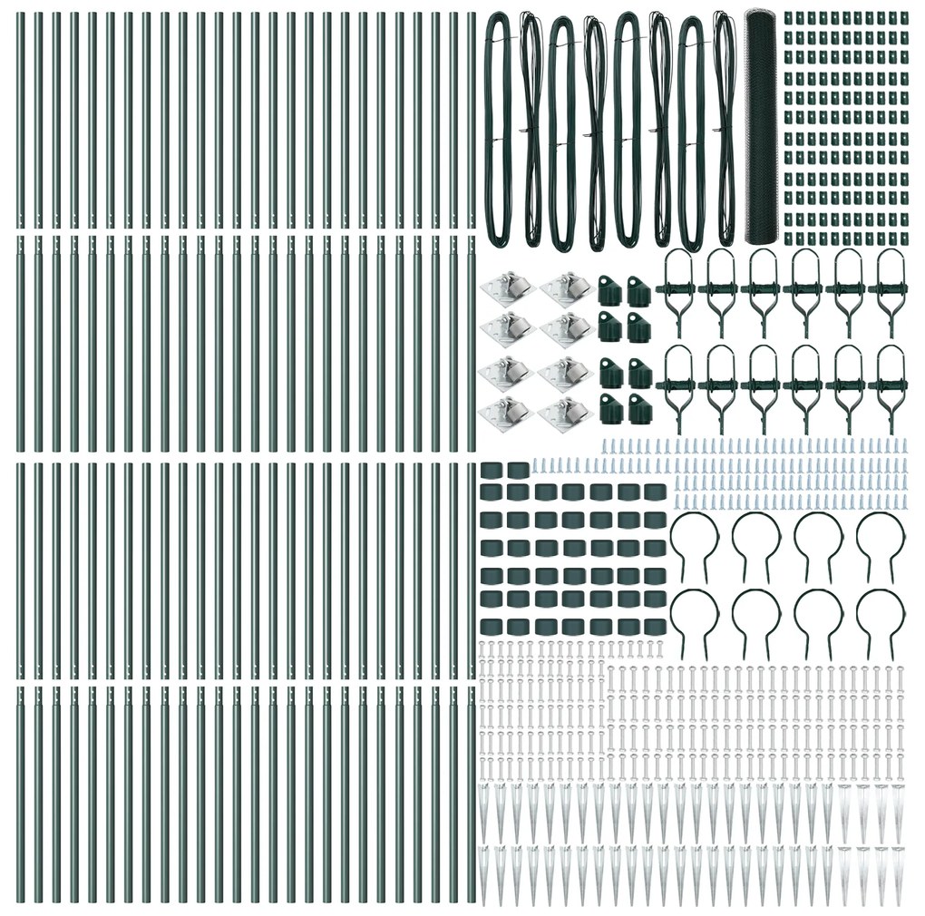 Cerca Hexagonal vidaXL Verde 1,2x100 m Aço
