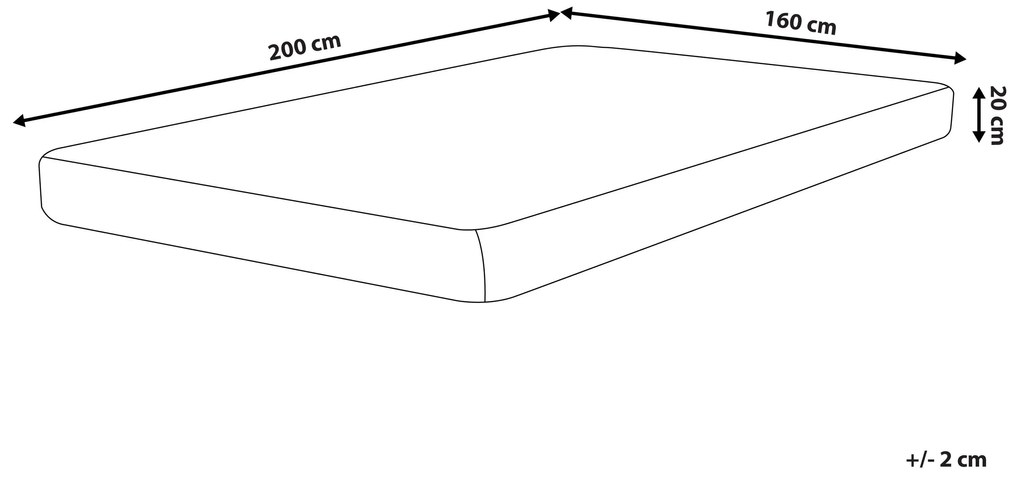 Colchão de espuma duplo com capa removível médio 160 x 200 cm PEARL Beliani