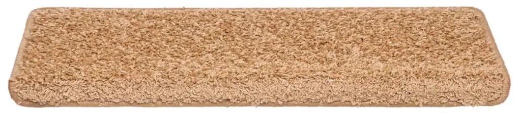 Tapetes de escadas 30 pcs 65x21x4 cm bege