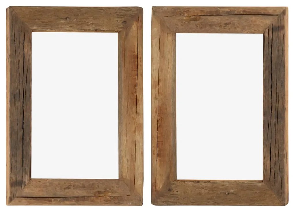vidaXL Molduras 2 pcs 30x40 cm madeira recuperada maciça e vidro