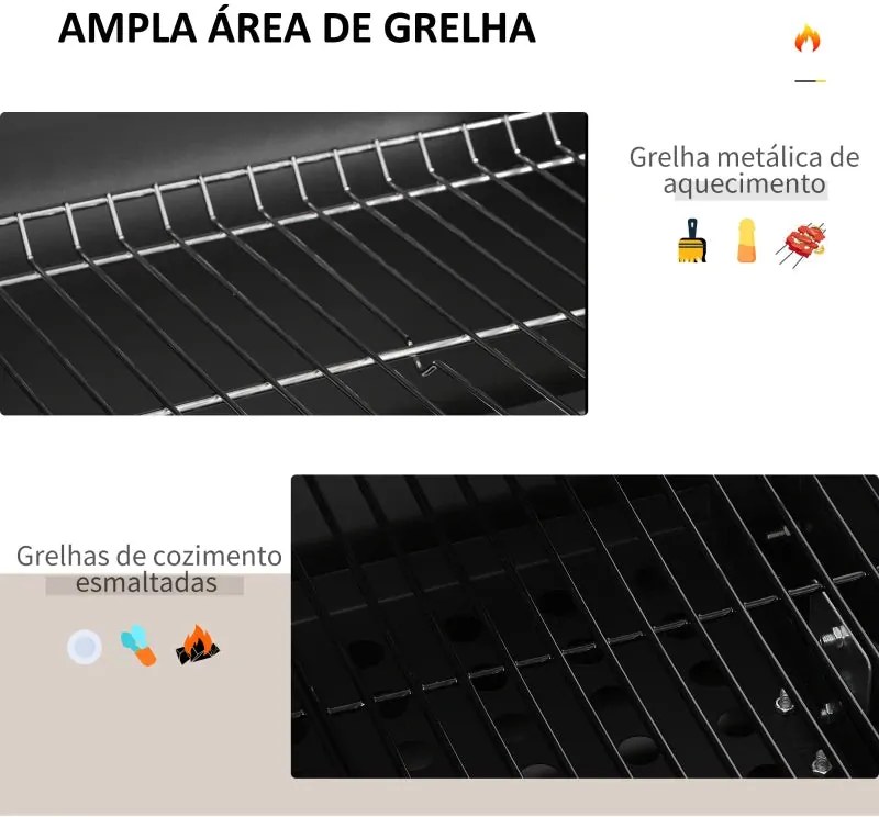 Churrasqueira a Carvão com Termómetro