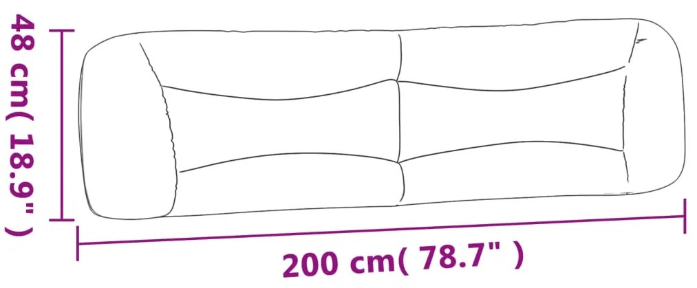 Almofadão de cabeceira 200 cm couro artificial cinzento