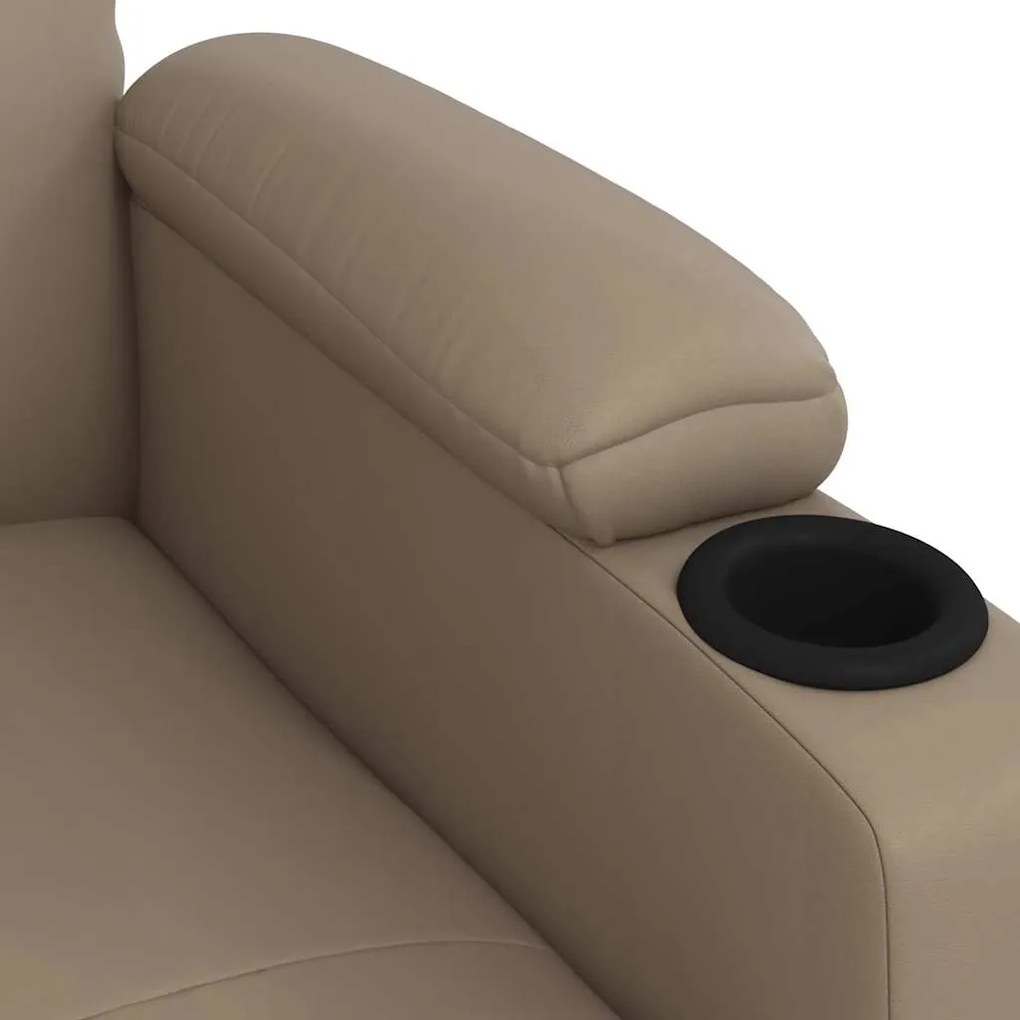 Poltrona de massagens elevatória couro artificial cappuccino