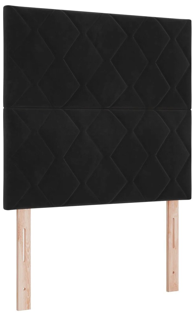 Estrutura de Cama de Veludo Preto vidaXL 120x200 cm