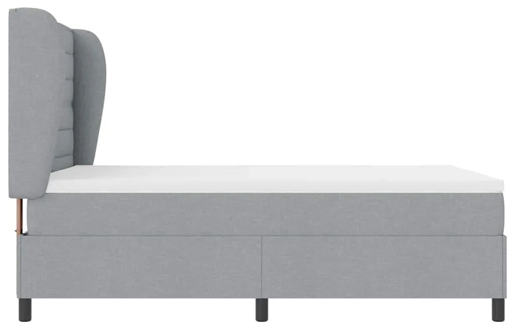 Cama Box com Colchão Cinza Claro 160x200 cm - Tecido