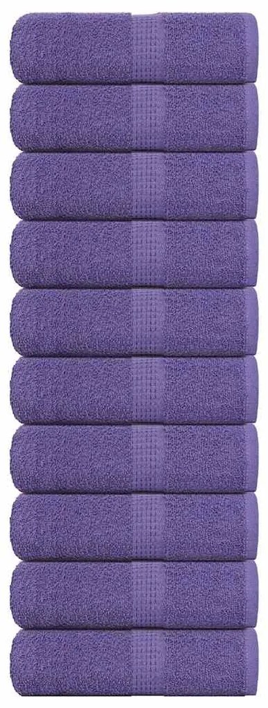 vidaXL Toalhas de rosto FROGN 10 unidades Roxo 30x30 cm 360 g/m²