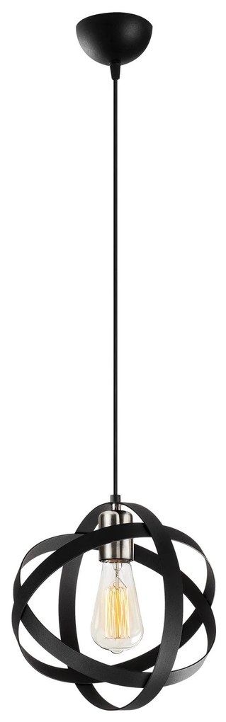 Candeeiro de Teto Gezegen – Preto Níquel – 25 cm de Diâmetro