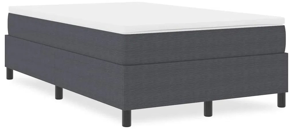 Cama Box Spring vidaXL Cinza Escuro 120x200 cm Tecido Cordinho