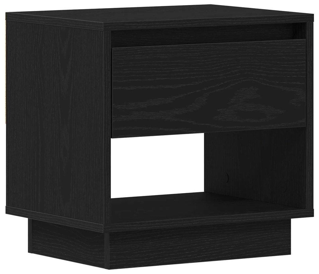 Cômoda de Cabeceira vidaXL Preto Carvalho 45x34x48 cm Madeira de Engen