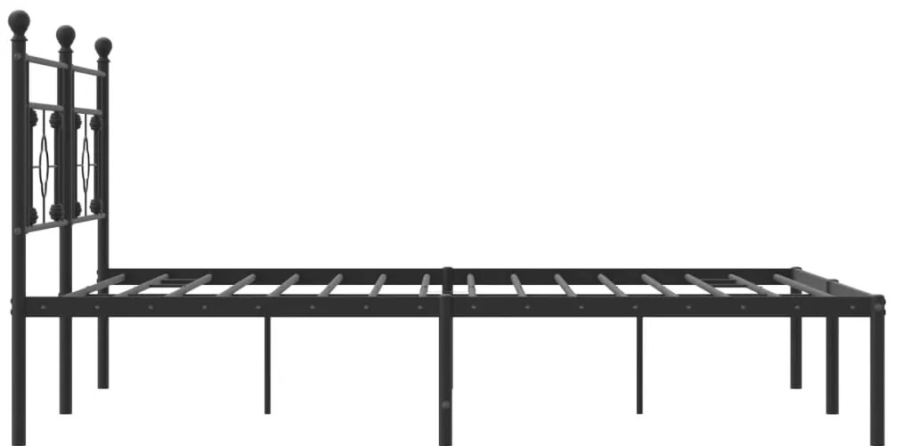 Estrutura de cama em metal com cabeceira 180x200 cm preto