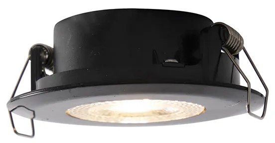 LED Conjunto de 5 Focos embutidos pretos com dimmer de 3 etapas - Ulo Moderno