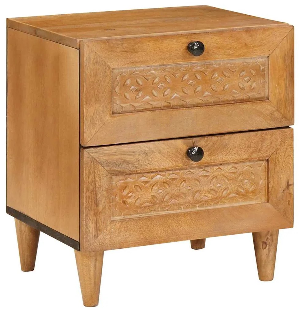 vidaXL Mesa-de-cabeceira com gaveta Castanho-claro 40 x 33 x 46 cm