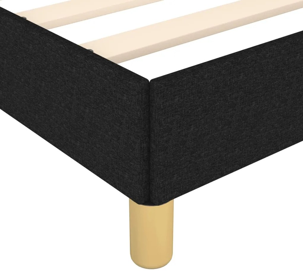 Estrutura de cama sem colchão 90x200 cm tecido preto