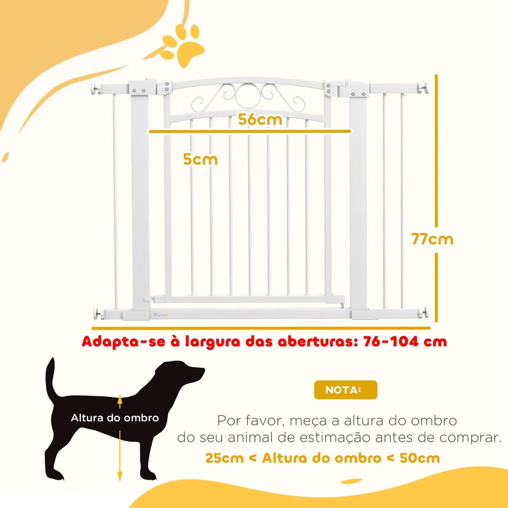 PawHut Barreira de Segurança para Cães Extensível 76-102 cm Barreira p