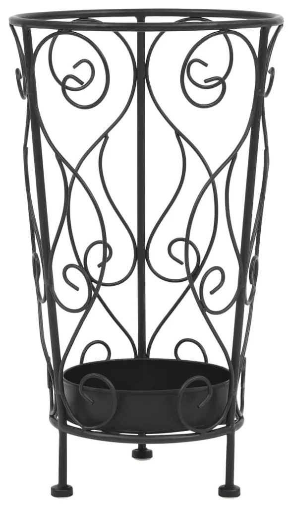 245932 vidaXL Suporte para guarda-chuvas estilo vintage metal 26x46 cm preto
