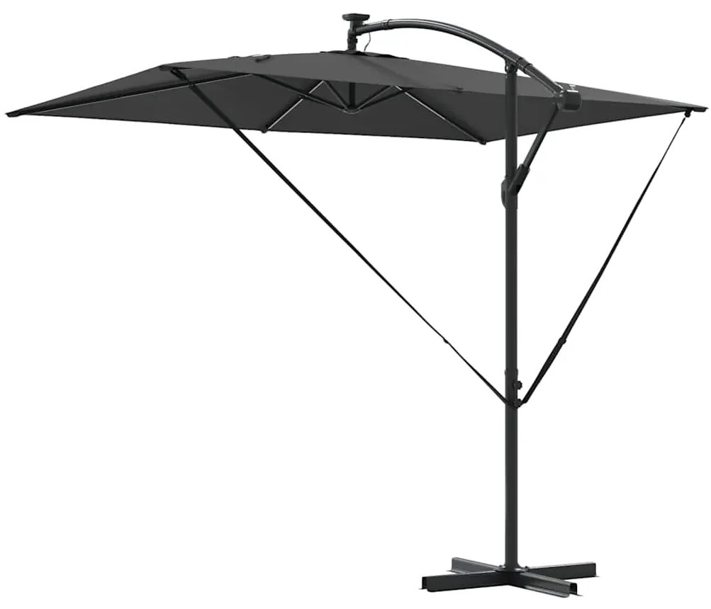 Guarda-sol de Bananeira Cantilever Antracite 294 x 200 x 254 cm
