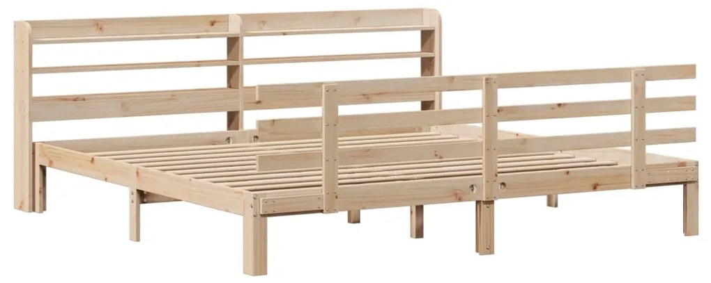 Estrutura de cama com cabeceira 200x200 cm pinho maciço