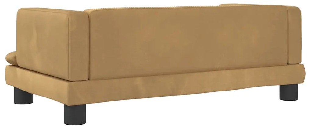 Cama para cães 80x45x30 cm veludo castanho