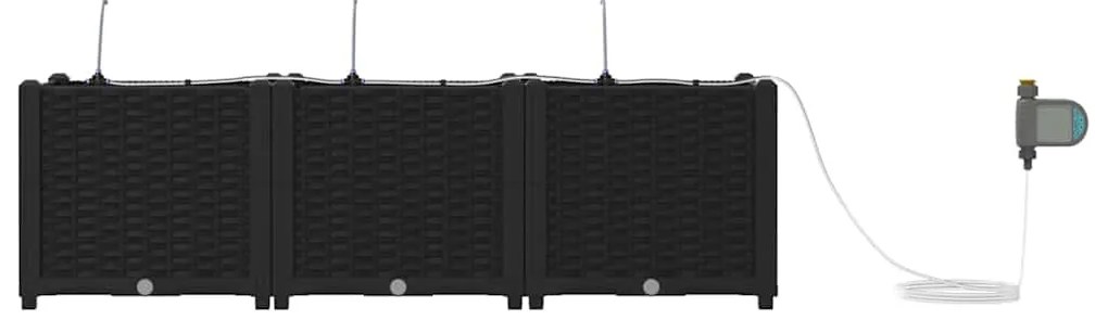 Jardineiras de Jardim 1 pc Preto 120 x 40 x 37.5 cm Plástico