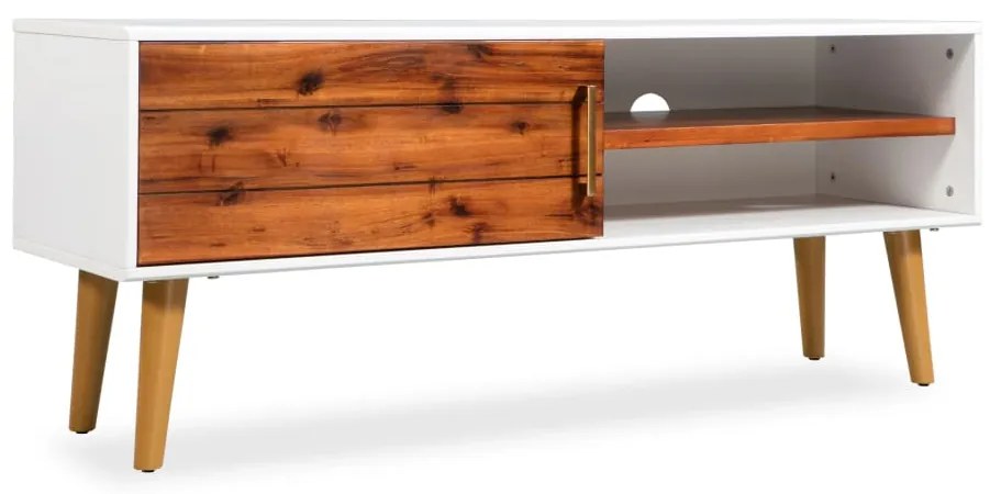 vidaXL Móvel de TV em madeira de acácia maciça 120x35x45 cm